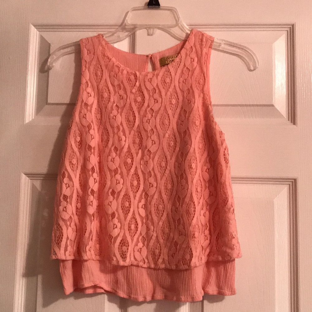 Salmon pink tank blouse